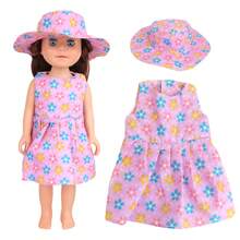 18英寸碎花连衣裙，适合43厘米美国女孩娃娃，重生娃娃配件，娃娃换装游戏新衣服套装，礼物 - CL-0068 - 查看 7