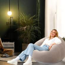 99*58厘米豆袋椅，充气露营椅，充气懒人沙发，充气椅，可折叠便携充气椅，适用于客厅、卧室、阅览室、旅行等场合