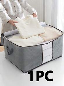 Set de 3/1 bolsa plegable para almacenamiento de ropa en el hogar, organizador de almacenamiento doméstico para ropa, ropa de cama, suéteres, almohadas y organización de armarios - Gris Claro - Ver 2