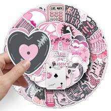 50PCS Pink Stickers Pixel Stickers Kawaii Stickers Coquette Stickers Cute Stickers Stickers Art Stickers Aesthetic Stickers Bulk Stickers For Skateboard Luggage Laptops Bumper Theme Party Supplies - C - View 6
