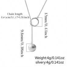 1 chiếc vòng cổ mặt hình cầu rỗng bằng bạc Sterling 925, có thể điều chỉnh, thiết kế thanh lịch và tối giản, phù hợp để đeo hàng ngày, dự tiệc, đi nghỉ. Quà tặng cho gia đình, bạn bè, Giáng sinh, Ngày lễ tình nhân, sinh nhật - Bạc - Xem 5