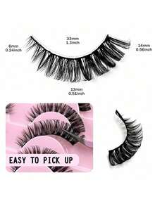 20对蓬松纤细的整条假睫毛 - D卷度仿貂毛假睫毛，打造持久自然的美睫效果 - 黑色 - 查看 5