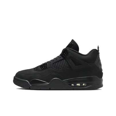 Nike Giày bóng rổ cổ cao Jordan Air Jordan 4 "Black Cat" - Phong cách retro, thoải mái và thời trang, unisex, màu đen.