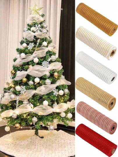1 لفة 10 ياردة شريط شبكي للكريسماس، شريط ساتان DIY لصنع أقواس إكليل ، لوازم تغليف هدايا عيد الميلاد والسنة الجديدة، شريط ساتان لديكور خلفية الحفلات والأعياد والزفاف، لوازم تغليف الهدايا، شريط شبكي لديكور الساللم، شريط للديكور الشجرة، مناسب لديكور شجرة ، حفلات الأعياد، حفلات ، ديكور المشاهد، ديكور الأعياد، ديكور المنزل، ديكور المكتب، هدايا الحفلات، السنة الجديدة، حفلات الاستقبال، ، الزفاف، التجمعات، هدايا الأعياد