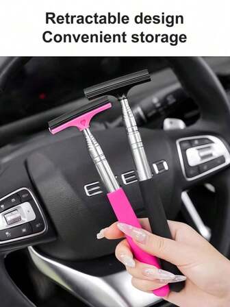 Multi-Functional Car Side Mirror Wiper, Retractable Windshield Wiper, Car Glass Cleaner With Retractable Handle, Portable Cleaning Tool, Retractable Rearview Mirror Wiper Cleaner, Ideal Choice For Car Cleaning