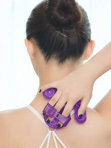 Herramienta de masaje con forma de palma y nueve cuentas con bolas rodantes, guantes masajeadores de mano para mujeres, guante de masaje corporal con bolas rodantes, adecuado para masaje de mano, cuello, espalda, hombros, glúteos y cara, alivio del dolor muscular, para uso en casa, gimnasio, spa y viajes, accesorio de gimnasio, equipo de entrenamiento