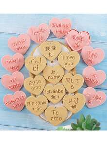 10pcs Heart Cookie Cutter Set - 3D Embossed DIY Biscuit Molds For Mother'S & Father'S Day, Valentine'S Day, Christmas, Halloween, Thanksgiving - Polypropylene Kitchen Baking Tools For Cakes, Fondant - Ideal Wedding Gift, Festive Cookie Making Kit|Decorative Cookie Cutter Set|Detailed Cookie Cutter Designs - Pink - View 6