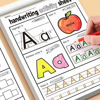 32ページ ABCレター トレーシングワークブック キッズ用 | A-Z アルファベット練習 | 幼稚園・キンダーガーン向け | 描画ページ、コピーブック、魔法の言葉付き楽しい 初期筆記練習帳 | 素晴らしいギフト | 練習帳 | 遊び心あり | 英語ライティングブック | 学校再開に役立つ