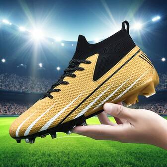 1 Pair New Soccer Shoes, Recommended For Teenagers, Students, Matches And Training, Low-Top, Long Studs, Non-Slip, Suitable For AG, FG, Soft Ground, Real Grass, Competition And Training, Lace-Up, Men's Soccer Shoes, High-Top, Professional Soccer Boots, Factory Direct