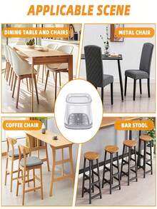 4/8/16/24PCS Square-Chair Leg Floor Protectors,Silicone Furniture Pads For Hardwood Floors, Furniture Sliders For Chair Legs, Rectangle Floor Protectors For Chairs, Silicone Chair Leg Caps Cover,Effectively Protect The Floor And Table Legs,Reduce Noise(Light Gray) - Light Grey - View 9