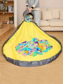 Cesto dobrável deslizante para guardar brinquedos e tapete de atividades, área de brincadeiras criativa para quarto infantil, tapete removível, durável e fácil de limpar, solução ideal para quartos de meninos e meninas. - Multicolorido - Ver 9