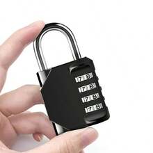1个数字密码安全锁，4位密码锁，可重置密码，高强度锌合金外壳，坚固防砸防盗防割防水防锈，适用于室内外学生宿舍仓库家居橱柜行李箱等。