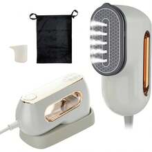 Bluelander Plancha de Vapor Portatil 2 en 1, Plancha y Vaporizador Vertical, Capacidad 100ml, Calentamiento Rápido en 30 Segundos, Elimina Arrugas, Incluye Bolsa de Franela, Ideal para Viajes (Gris) - Gris - Ver 1