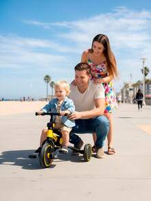 Shimy 5-In-1 Foldable Tricycle For Kids And Babies With Canopy - Multicolor - View 9