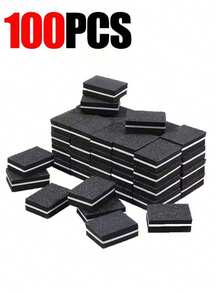 100片装迷你抛光块指甲锉,适用于亚克力指甲和天然指甲,100/180目指甲抛光块,散装抛光块,专业美甲锉块 - 粉色 - 查看 9