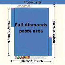 5D Full Drill Diamond Painting Art Set (Unframed), Size 11.8*15.8 Inches. Suitable For Beginners And Hobbyists DIY Mosaic Stress Relief Craft, Applicable For Dorm, Home, Office Wall Decor. Suitable As Christmas Gift For Family And Friends - Multicolor - View 2