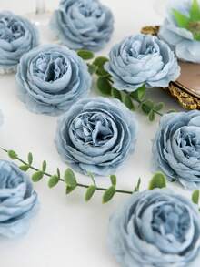 6/12/250 Peças Flor de Peônia Artificial com Haste, Adequada para Decoração de Casamento, Decoração de Bolo, Decoração de Mesa da Sala de Estar, Plantas Artificiais, Decoração de Primavera/Verão, Presente de Aniversário, Essencial para Feriados, Decoração de Quarto, Decoração de Ambiente, Decoração Doméstica, Dia dos Namorados, Presente de Ano Novo - Azul Nebuloso - Visão 7
