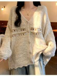 Women Sweater Bodysuits - Grey - View 4