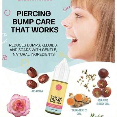 Base Labs Piercing Bump & Keloid Remover: Soothing Essential Oil For Bumps, Keloids & Scars | Suitable For Nose, Ears & Body - 15ml
