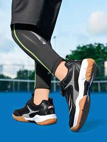 1 Pair Kids' Spring/Autumn Badminton Shoes, Lace-Up, Mesh Upper, Non-Slip Rubber Sole, Adjustable Rotary Buckle, Easy On/Off, Suitable For Daily Sports, Badminton Matches, Multi-Scenario Sports Shoes - Multicolor - View 7