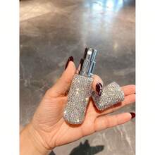 10毫升旅行装可灌装香水瓶，砖形香水瓶，分装瓶，密封喷雾瓶和爽肤水瓶（水晶装饰+旋转机制），节省空间，便携，时尚 - 彩色 - 查看 3