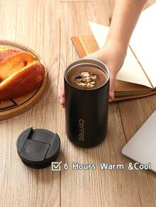 1件 550ml 直筒圓柱不鏽鋼保溫水瓶，便攜戶外水壺，多功能咖啡杯，茶水分離保溫杯附蓋，適合露營、騎行、辦公室，完美生日禮物 - 1pc - 查看 6