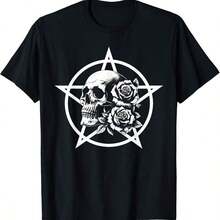 Camiseta Calavera Con Rosas Y Geometría Sagrada - Blanco - Ver 7