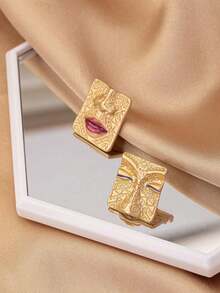 1 Pair Simple & Fashionable European And American Style Cross-Border Holiday Party Abstract Head-Shaped Earrings/Women's Earrings/Jewelry - Irregular Face - View 2