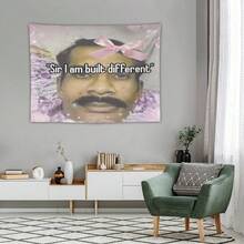 Funny Meme Tapestry Flag Suitable For Indoor Bedroom Home University Dormitory Party Tapestry Gift Art Poster Man Cave Decor - màu đen - Xem 5