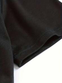 1 Pcs Women's Funny Letter Print Plus Size T-Shirt Funny Oversized Graphic Short Sleeve Tee Novelty 100% Polyester Shirt Casual Crew Neck Top 220g - 黑色 - 查看 5