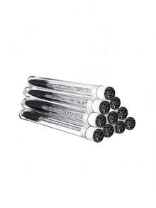 60-10 Eyelash Brush Tubes, Crystal Rod Eyelash Curler Tubes, Reusable Eyelash Brush, Dust-Proof Cleaning Agent Storage Tube - Black - View 3
