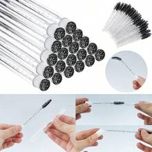 60-10 Eyelash Brush Tubes, Crystal Rod Eyelash Curler Tubes, Reusable Eyelash Brush, Dust-Proof Cleaning Agent Storage Tube - Black - View 4