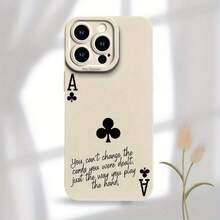 Phone Case: Plum Ace Playing Cards Pattern UV Printing Phone Cover 360 Degree Full Protection For IPhone 11 12 13 14 15 16 Pro Max XR X/ XS 7 8 Plus SE  For Smartphone Best Gift Birthday Gift Boy & Girl,Suitable For IPhone17 Air - 白色 - 查看 7