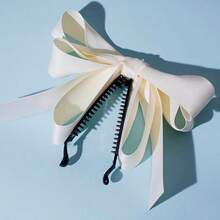 1 Elegant Bow Hair Clip For Women - Available In Solid Black, Red, White, Beige, Brown, Navy Blue, And Deep Burgundy - A Delicate Hair Accessory With Pointed Hooks And Rings, Suitable For Braids, Buns, Ponytails, And High Buns - Durable Hair Clip Suitable For Formal Occasions, Casual Outfits, And As A Hair Accessory - Stylish And Multifunctional Bow Hair Clip For Braids, Buns, Ponytails, And High Buns - Available In Multiple Colors, Including Red - 其中一個顏色一件 - 查看 10