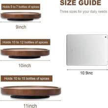 Wood Lazy Susan Organizer Kitchen Turntable For Cabinet Farmhouse Bathroom Decor Round Decorative Tray For Vanity, Counter, Sink, Coffee Table, 10 Inch, Brown - ColorD - 查看 6