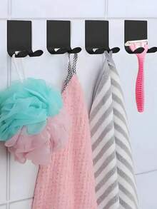 2pcs Wall-Mounted Razor Holder, Shaving Razor Hook, No-Drill Stainless Steel Razor Holder, Waterproof Self-Adhesive Stainless Steel Holder With Elegant Style, Suitable For Bathroom, Kitchen, School, Dormitory And Apartment. Space-Saving Bathroom Storage Rack, Durable Plastic Razor Storage Rack, And Space-Saving Easily Solve The Messy Problem Of The Wash Basin, Bathroom Accessories, Room Decor - Multicolor - View 15