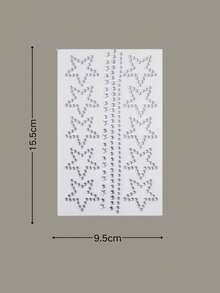 2 pièces Autocollants de visage avec strass étoile creuse, accessoires de maquillage des yeux en forme d'étoile à 5 branches, diamants pailletés auto-adhésifs pour festival de musique, Noël, costume de fête - Blanc - Voir 6