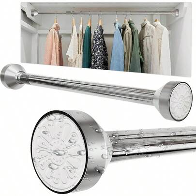 ToBeGreat 突っ張り棒 穴あけ不要 ステンレス鋼 70~120CM 耐荷重40~30KG つっぱり棒 押入れ 長さ調節可能 超強力 超防錆 省スペース 服掛け 洗濯物干し 室内 浴室 お風呂 窓枠 1本入れ