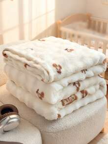 1件婴儿卡通保暖毯，柔软亲肤，适合婴幼儿，秋冬季适用