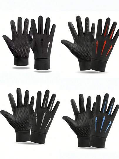 1 st. herr vintervarma handskar, cykelhandskar, pekskärmshandskar, förtjockade handskar lämpliga för cykling, utomhusbruk på hösten