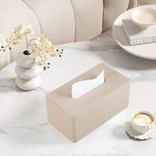 优雅意式纸巾盒，罗马柱条纹PU皮革纸巾架，适用于客厅、浴室、卧室、餐厅和汽车/时尚纸巾盒 - 彩色 - 查看 6