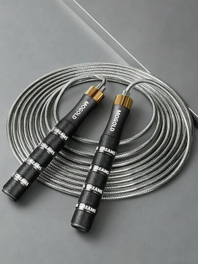 Pro 조절 가능한 속도 점프 로프, 자동 잠금 나사 없는 메커니즘 성인용 헤비 듀티 피트니스 스키핑 로프 남성 여성 인체 공학적 그립 크로스핏 Hiit 체중 감량 유산소 홈 짐 운동 헬스 장비