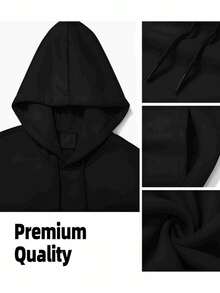 Funny "I Don't Take Revenge I Just Let For KARMA Do The Work" Hoodie - Oversized Black Pullover Sweatshirt With White & Red Slogan Print, Soft Fleece Unisex Streetwear For Men & Women, All-Season Casual Wear, Funny Gift For Friends & Family - For KARMA Design (For KARMA Logo Graphic) - Long Sleeve Hooded Sweatshirt With Front Pocket, Relaxed Fit, Humorous Slogan, Perfect For Everyday Streetwear, Ideal For Gifting, Comfortable Fleece Material, Bold Statement Piece - 黑色 - 查看 5