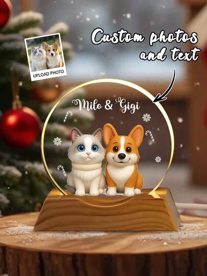 Customize Valentines Day Personalized Gift,Customize Pet Photo And Text,Custom Night Light As Valentines Day Gift - Romantic Gift For Couple,Valentine's Day Gift, Couple Gift,Unforgettable Gratitude Gift For Celebrating Special Days,Personalized Weddings And Romantic Occasions Gifts