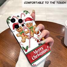 1PC Phone Case ,  Gingerbread Men Candy Canes Holly Merry Christmas , Stylish Phone Case, Phone Decoration, All-around Lens Protection, Creative Small Gift, Funny Gift for Boys and Girls - Negro - Ver 2