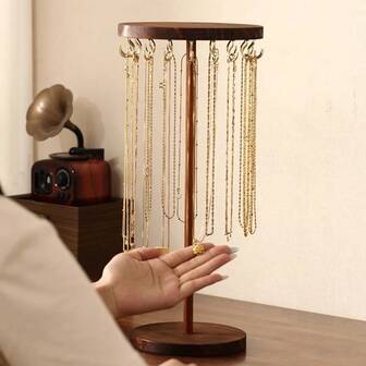 木质项链展示架，垂直挂钩，大容量，高端项链专用展示架，适用于摊位展示