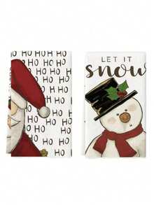 2pcs Christmas Gnome Kitchen Towels - Soft, Absorbent Microfiber Dish & Hand Towels For Holiday Decor, Perfect For Cooking, Baking & Cleaning - Black - View 12