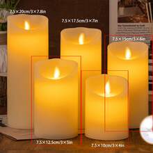 LED 大号塑料蜡烛，单支闪烁无焰蜡烛，户外防水无焰蜡烛，电池供电 LED 闪烁柱状蜡烛，长效塑料婚礼蜡烛，桌烛灯，万圣节、圣诞节、生日派对、节日、家居装饰 - 多色 - 查看 17