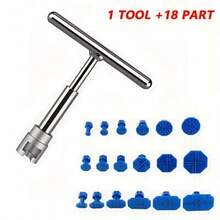Aluminum Alloy Car Dent Repair Tool Kit - Suction Cup Design, Aluminum Alloy T-Handle Manual Tool, Includes 18pcs Pads, Various Size Dent Pullers, Suitable For Minor Dents And Hail Damage On Cars, Trucks And Motorcycles, No Battery Required, Mechanical T-Handle Dent Puller - Blue - View 9
