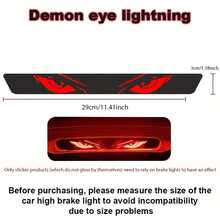 1pc Car Brake Light Sticker - Anime Style Taillight, Carbon Fiber Texture Self-Adhesive Devil Eye Decal, Easy To Apply, Enhances Safety And Style - one-size - View 4